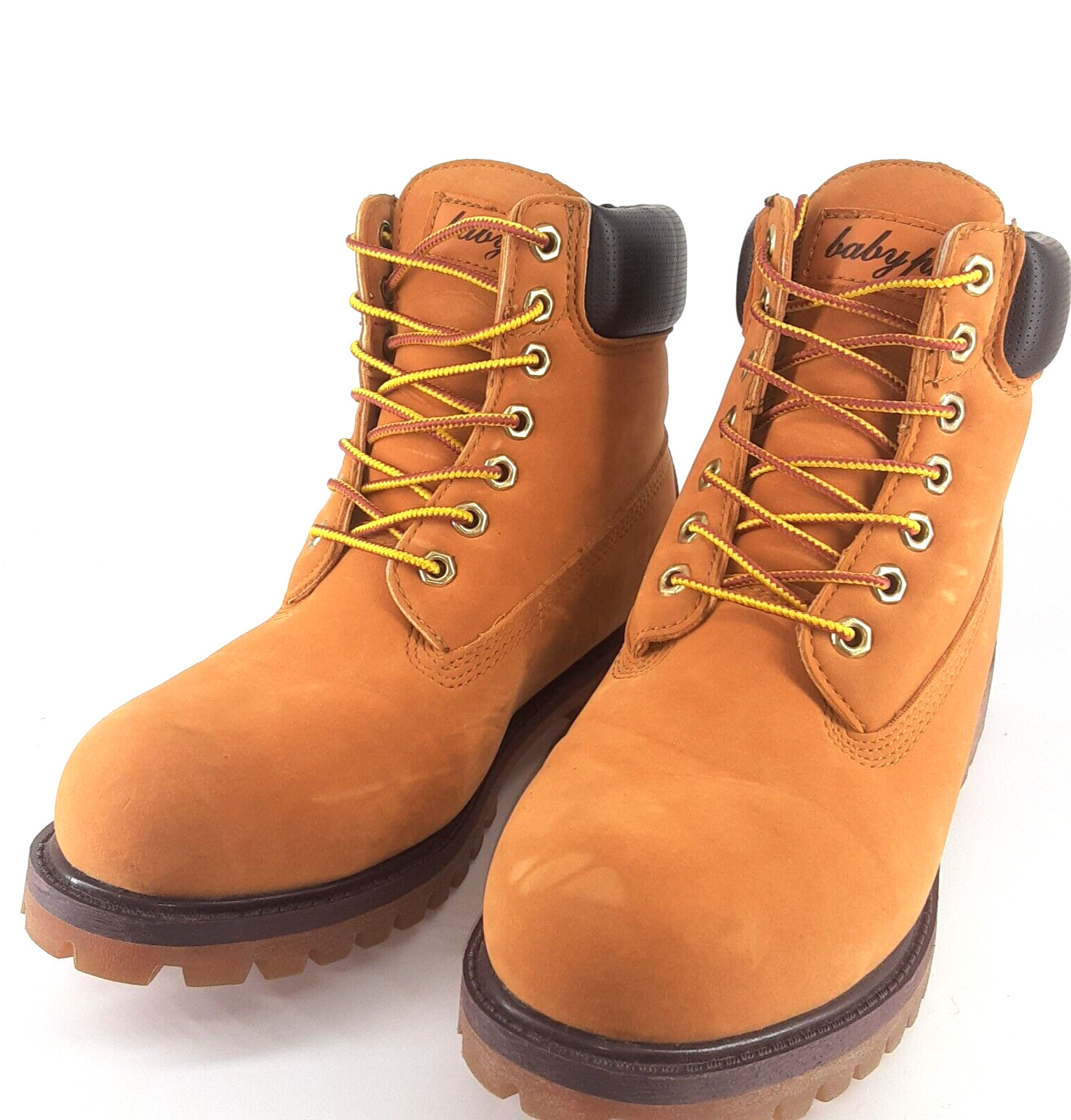 Vintage Baby Phat Nubuck Wheat Synthetic Leather Construction Boots 9 RARE NWOB