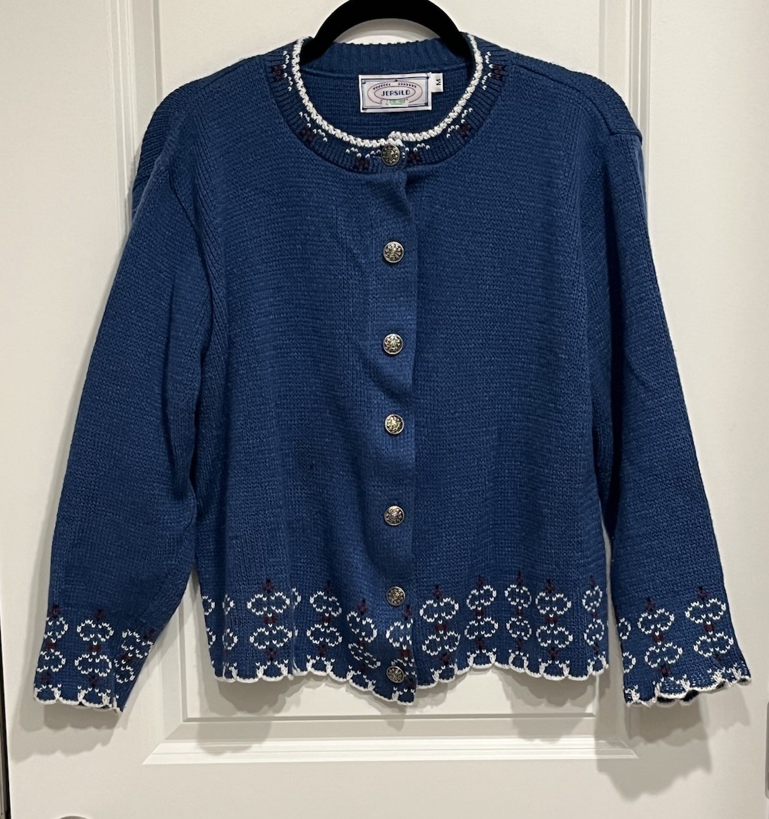 Jersild Acrylic Cardigan Sweater Women’s Sz Medium Nordic Coquette Fairy ZZ112