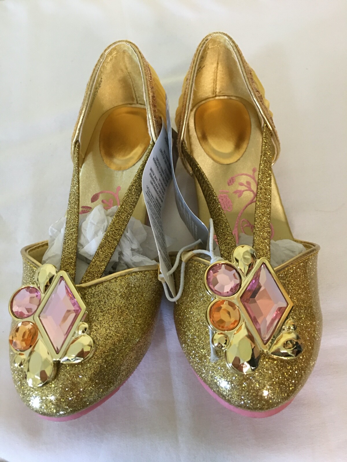 NWT Disney Store Belle Costume Shoes Girl Princes Beauty and the Beast Many size