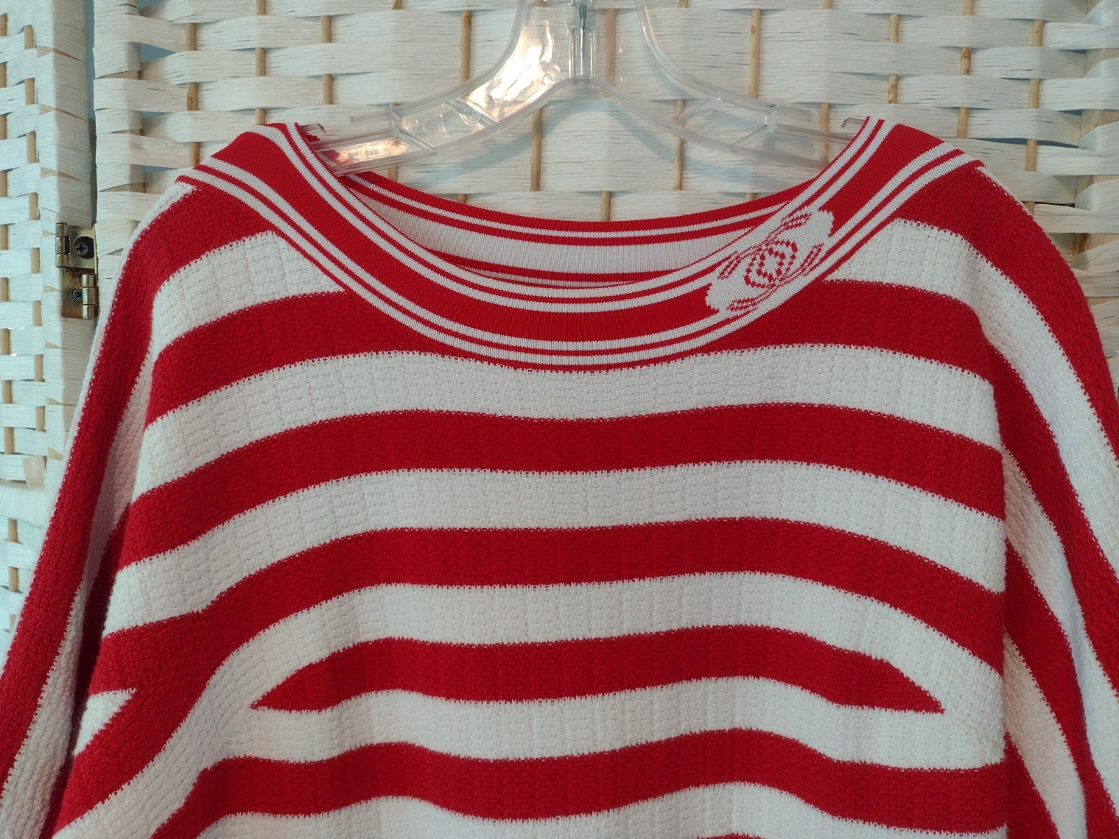 4.8K New Chanel 2019 White Red Stripe Knit Dress 8 10 M Logo
