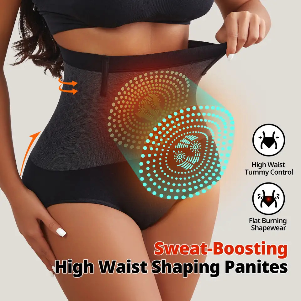 Women High Waist Abdomen Control Panties Magnetic Therapy Body Shaping Panties
