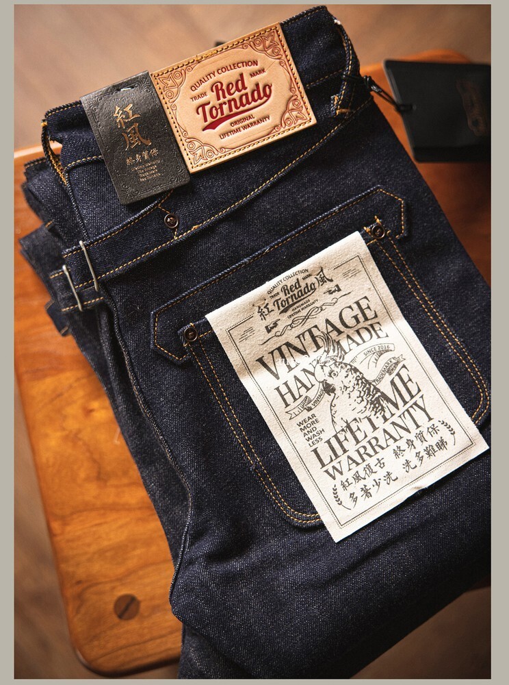 Red Tornado Vintage 16.5oz Men Jeans Shrink To Fit Denim Selvage Button Fly