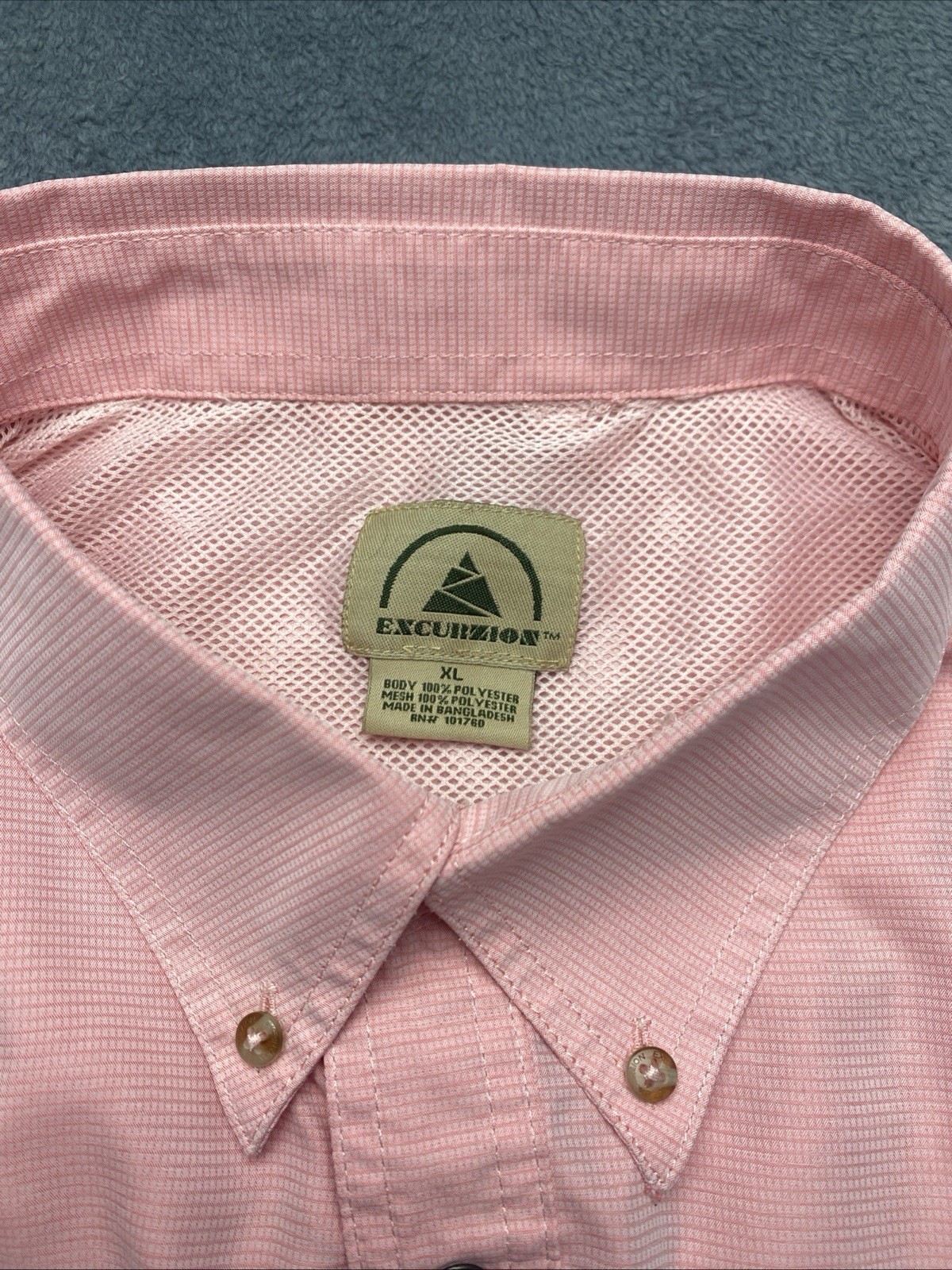 Men’s XL Excurzion Fishing Hiking Shirt Pink Outdoor Short Sleeve Button Down