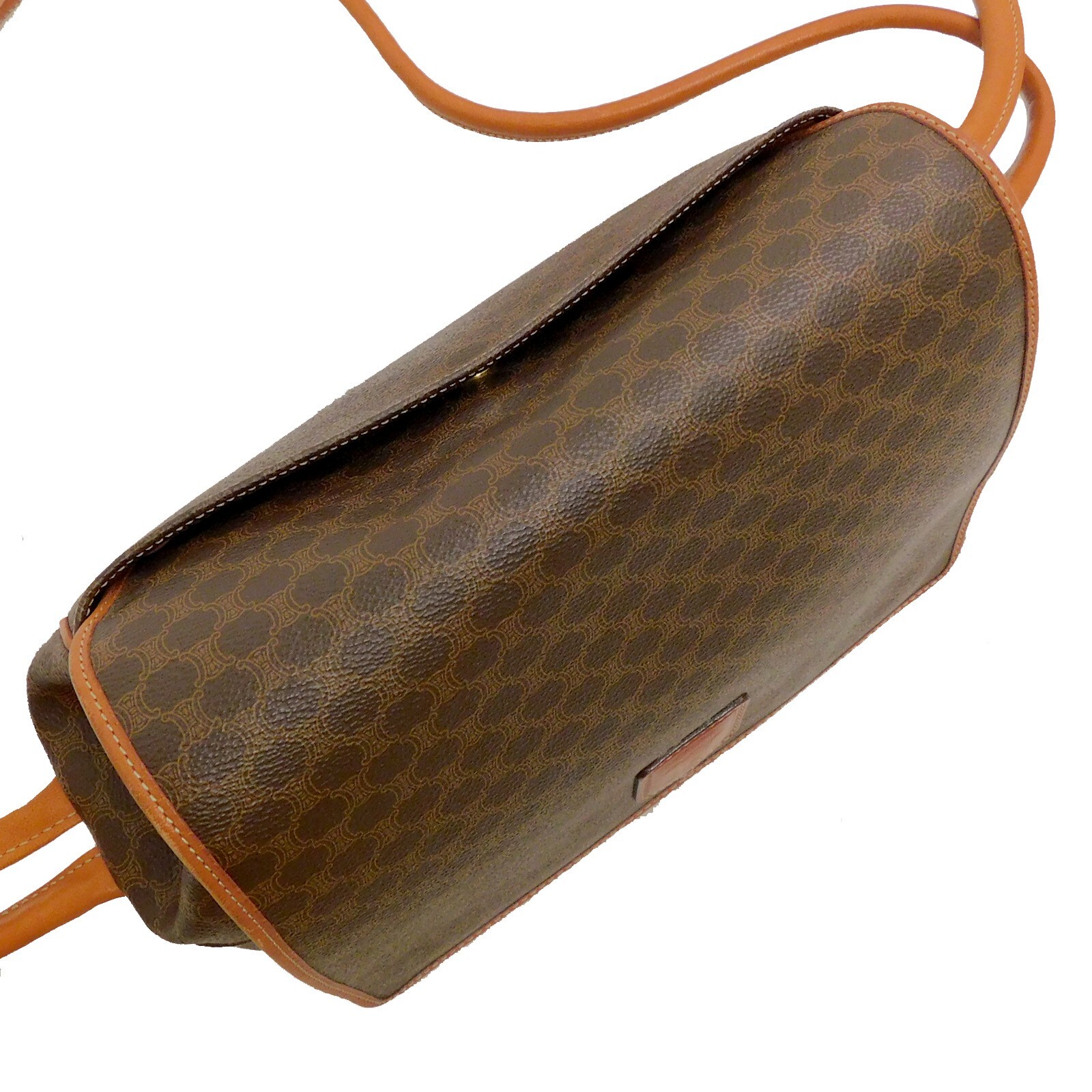 CELINE Macadam Canvas Brown PVC Leather Shoulder bag #48 Rise-on