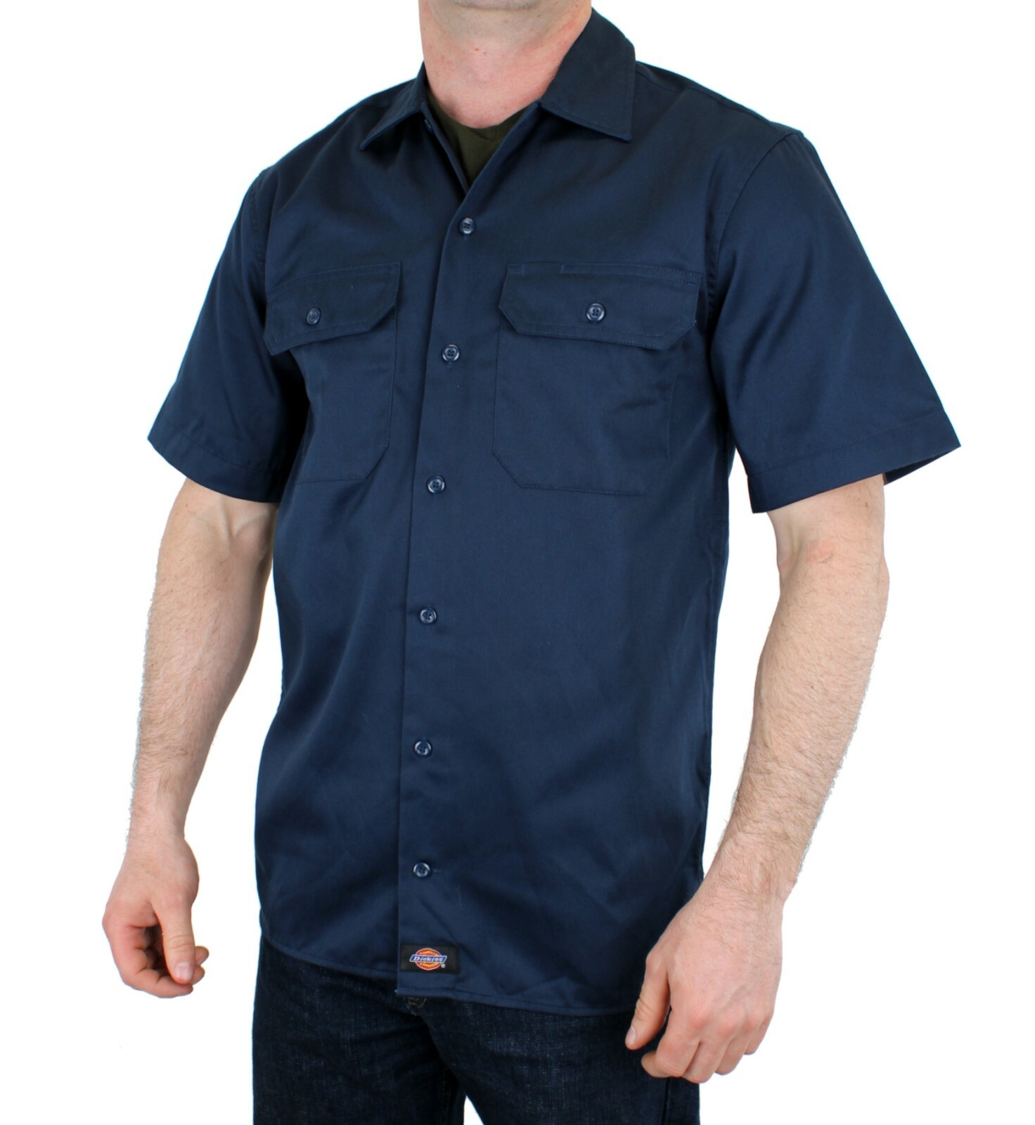 Dickie’s Men’s Work Shirts, Cotton Blend Short-Sleeved Shirts, Front Pockets