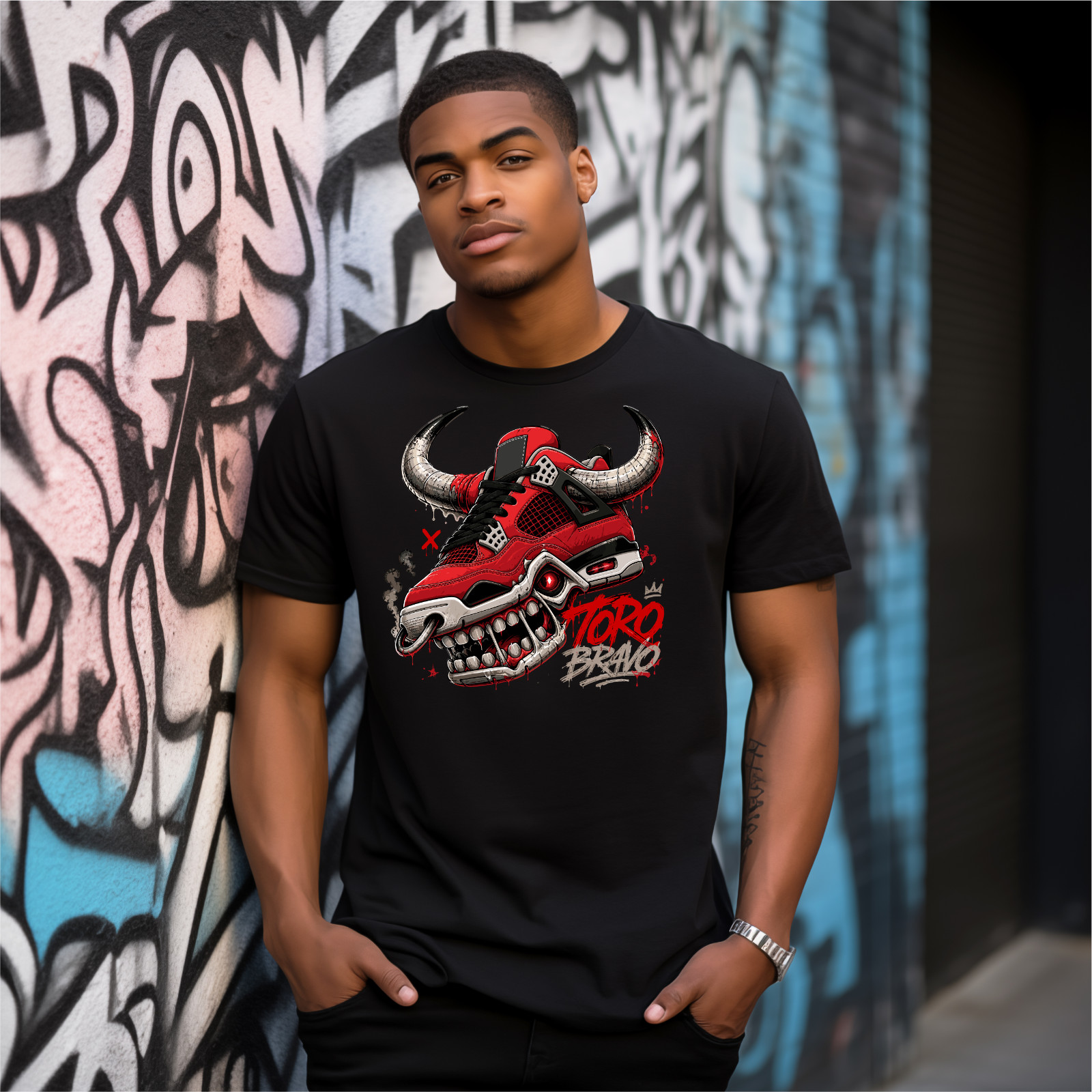 Shirt To Match Jordan 4 Toro Bravo Sneaker Tees-TORO Black Unisex Tees