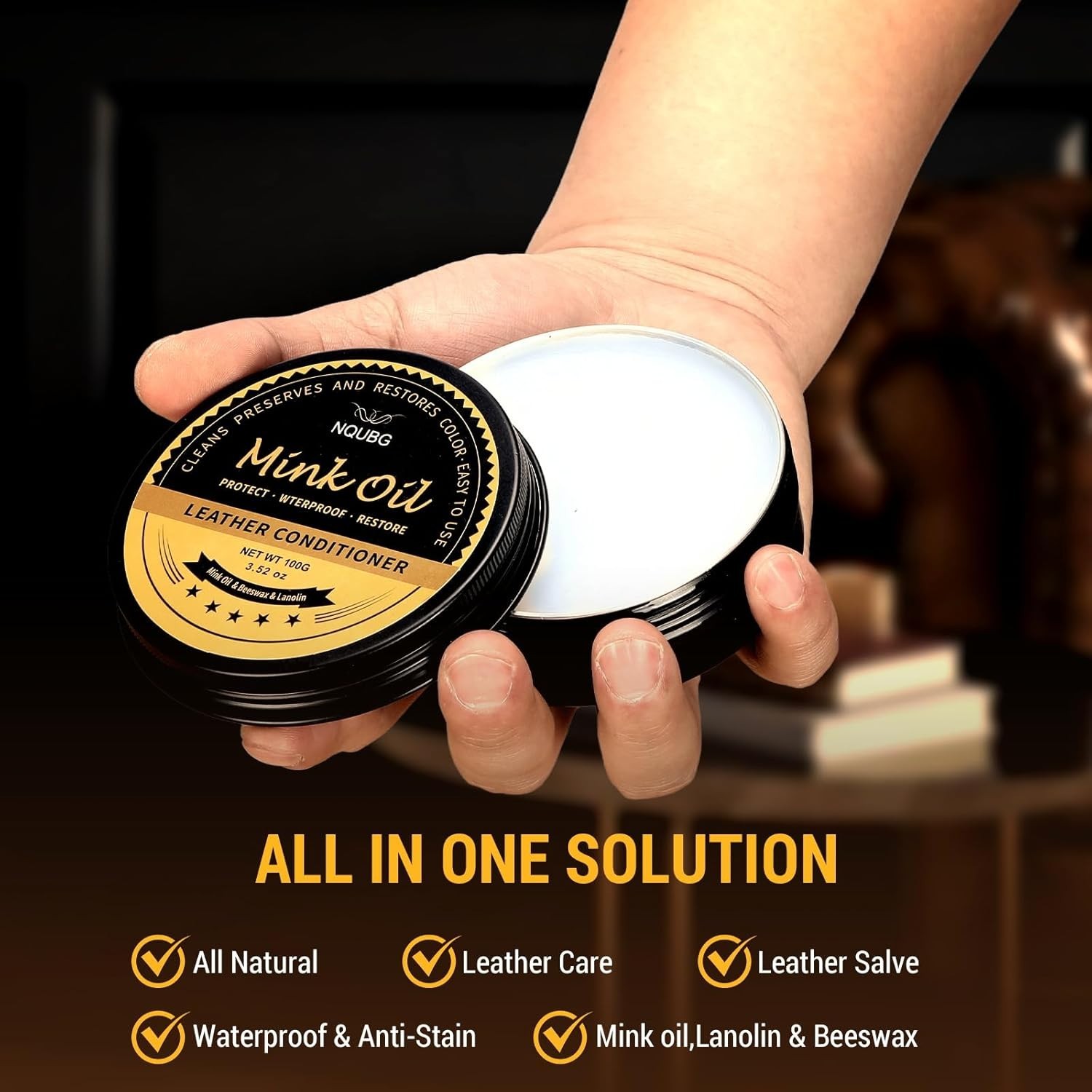 Mink Oil for Leather Boots, Boot Leather Care Kit, Leather Shoe Care Kit for Cow