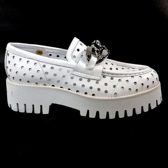CASADEI 🇮🇹 WOMEN’S WHITE LEATHER COMFORT SUMMER LOAFERS