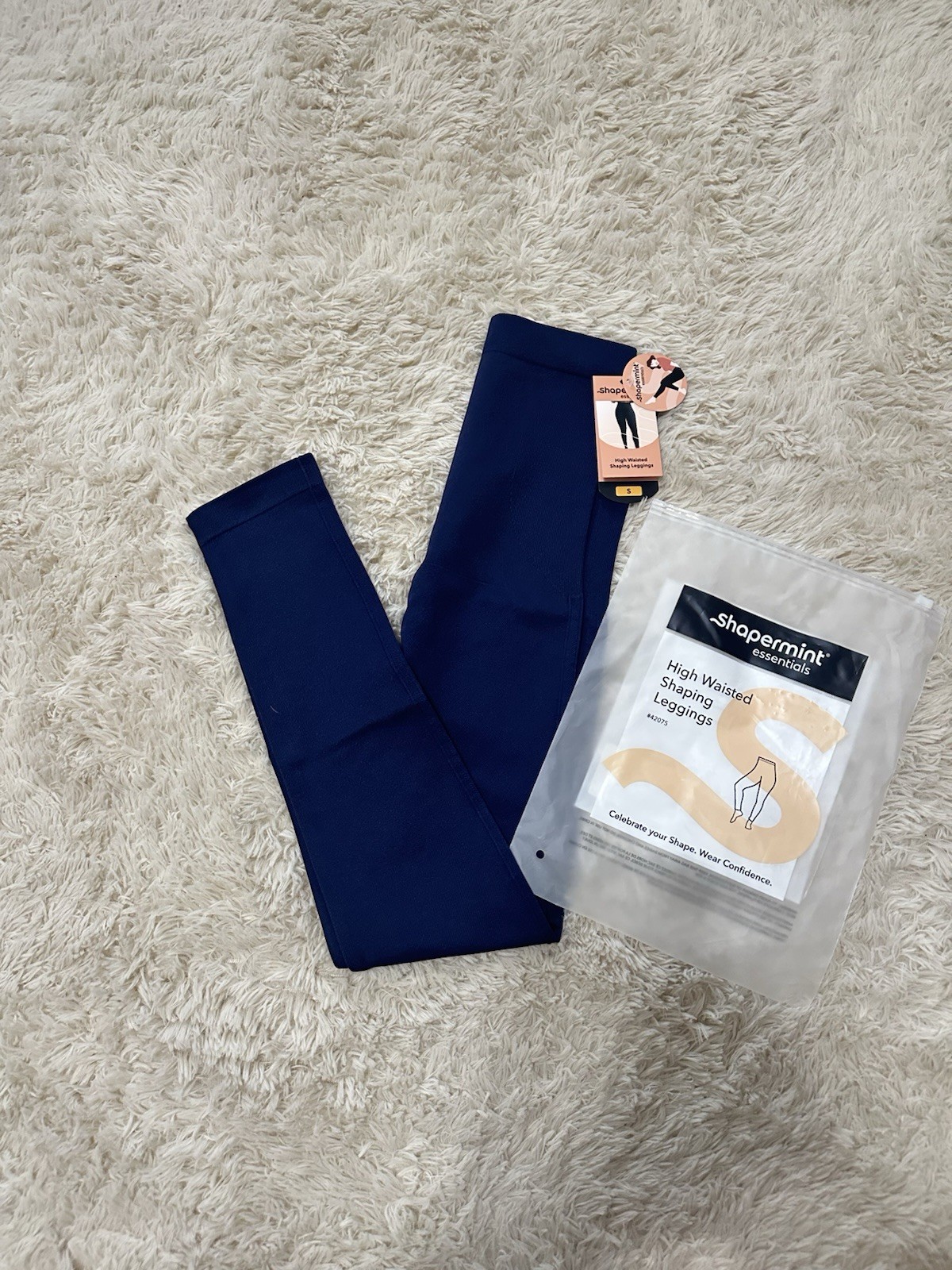 Shapermint Essentials High Rise Shaping Ankle Leggings Solid Blue Size Small/Md
