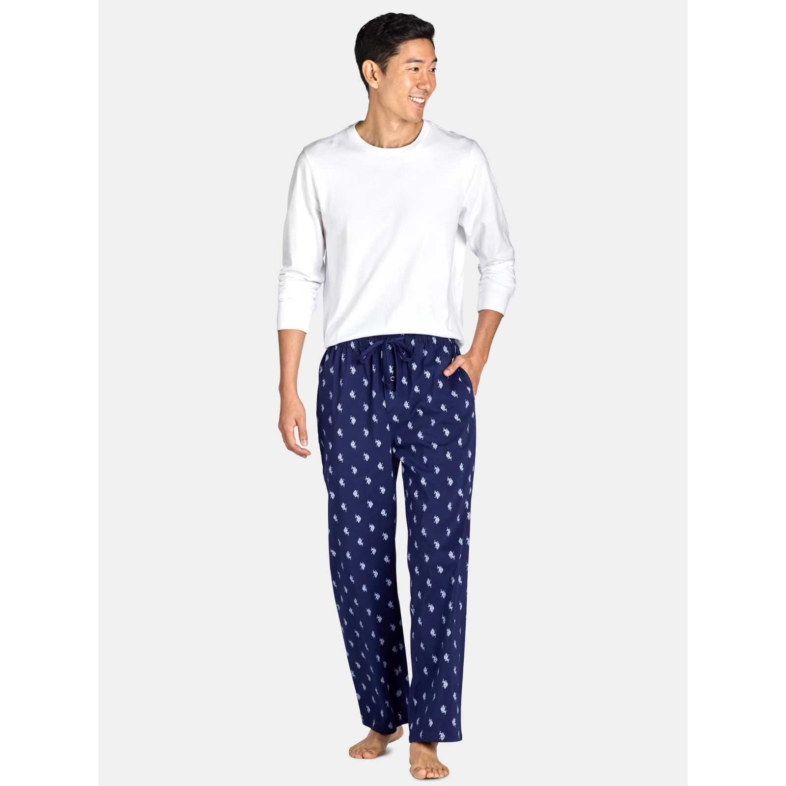 U.S. Polo Assn. SIZE 2XL 51 Men’s Two Pockets Machine Washable Pajamas, Blue NEW