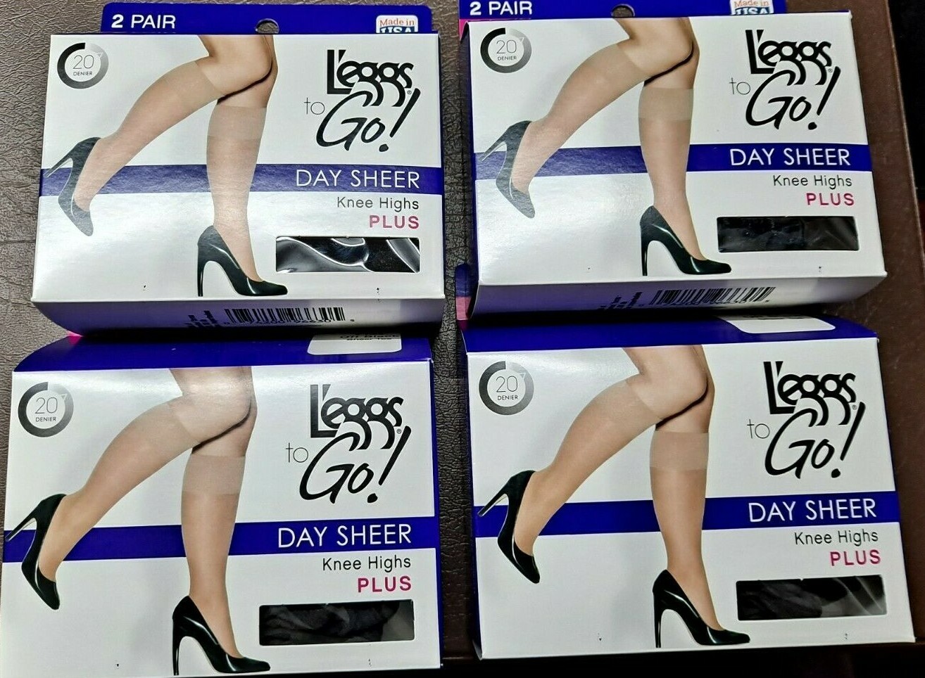 Leggs to Go! knee highs Plus 8 pair off black sheer toe 15222