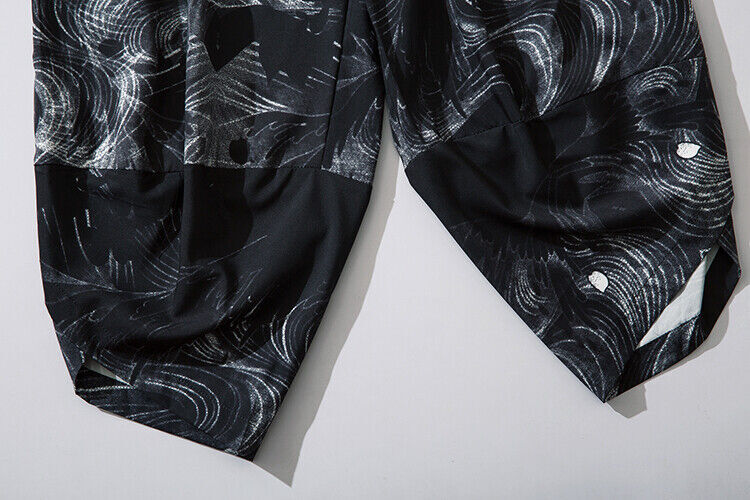 Niepce Pink Flowers Japanese Streetwear Lightweight Harem Pants