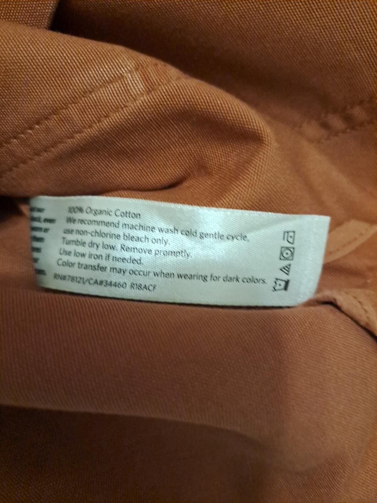 Eileen Fisher Terracotta Mandarin Collar Orga.Cotton L EUC Returns Accepted