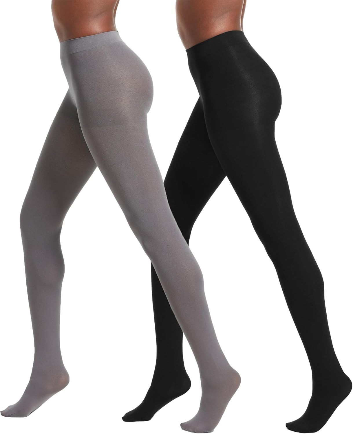 Women’s Control Top Tights Super Opaque 90 Denier Shaping Pantyhose 2 Pack