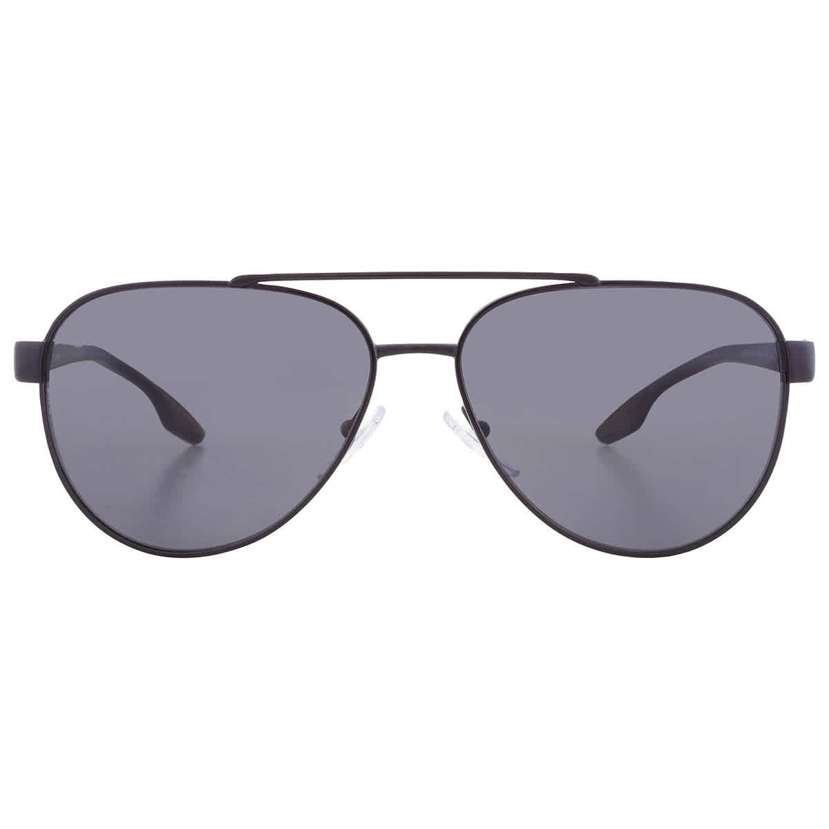 Prada Linea Rossa Polarized Grey Pilot Men’s Sunglasses PS 54TS 1AB5Z1 58