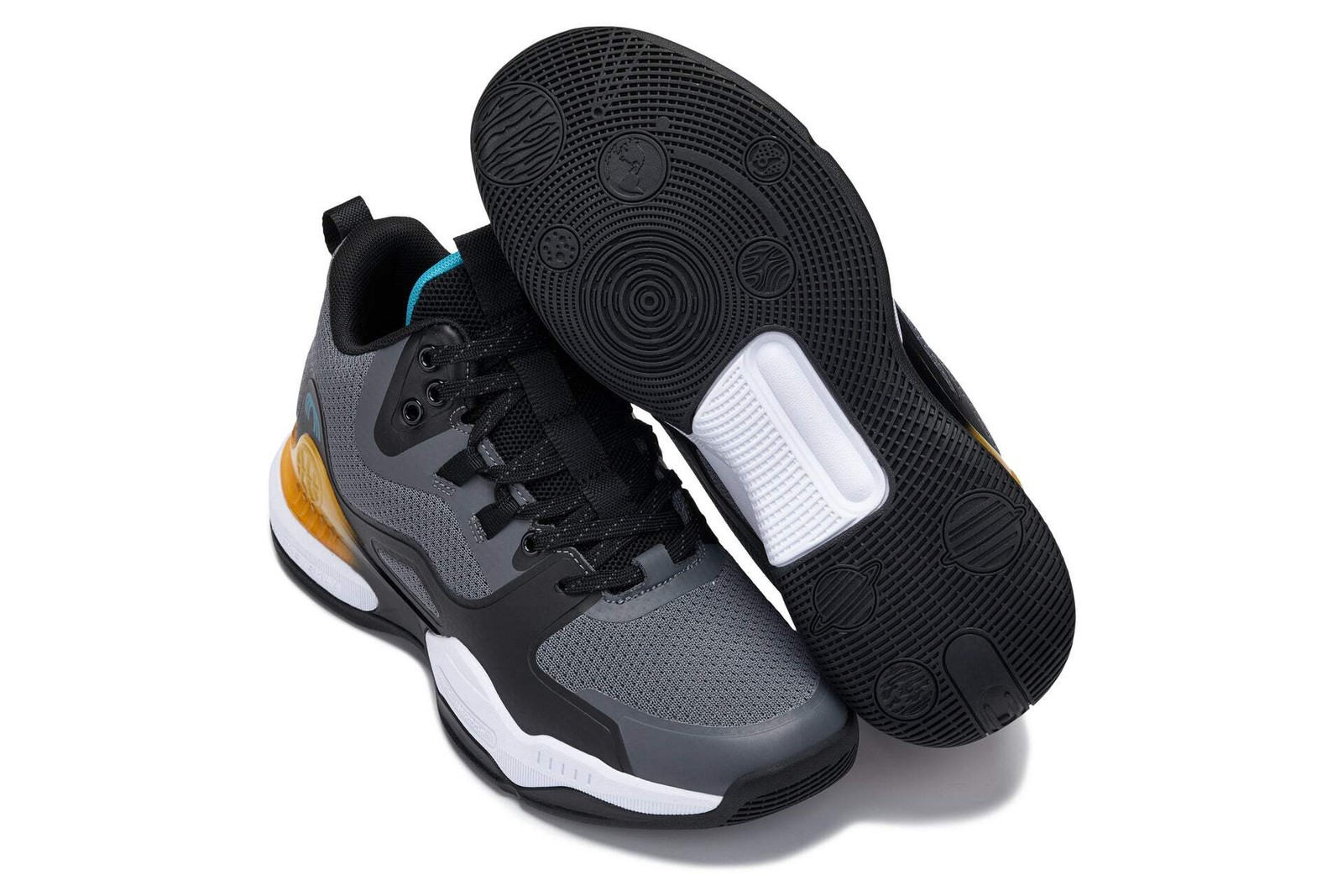 CALTO – Q392 – 3 Inches Taller (Gray/Orange) – Basketball High-Top Sneakers