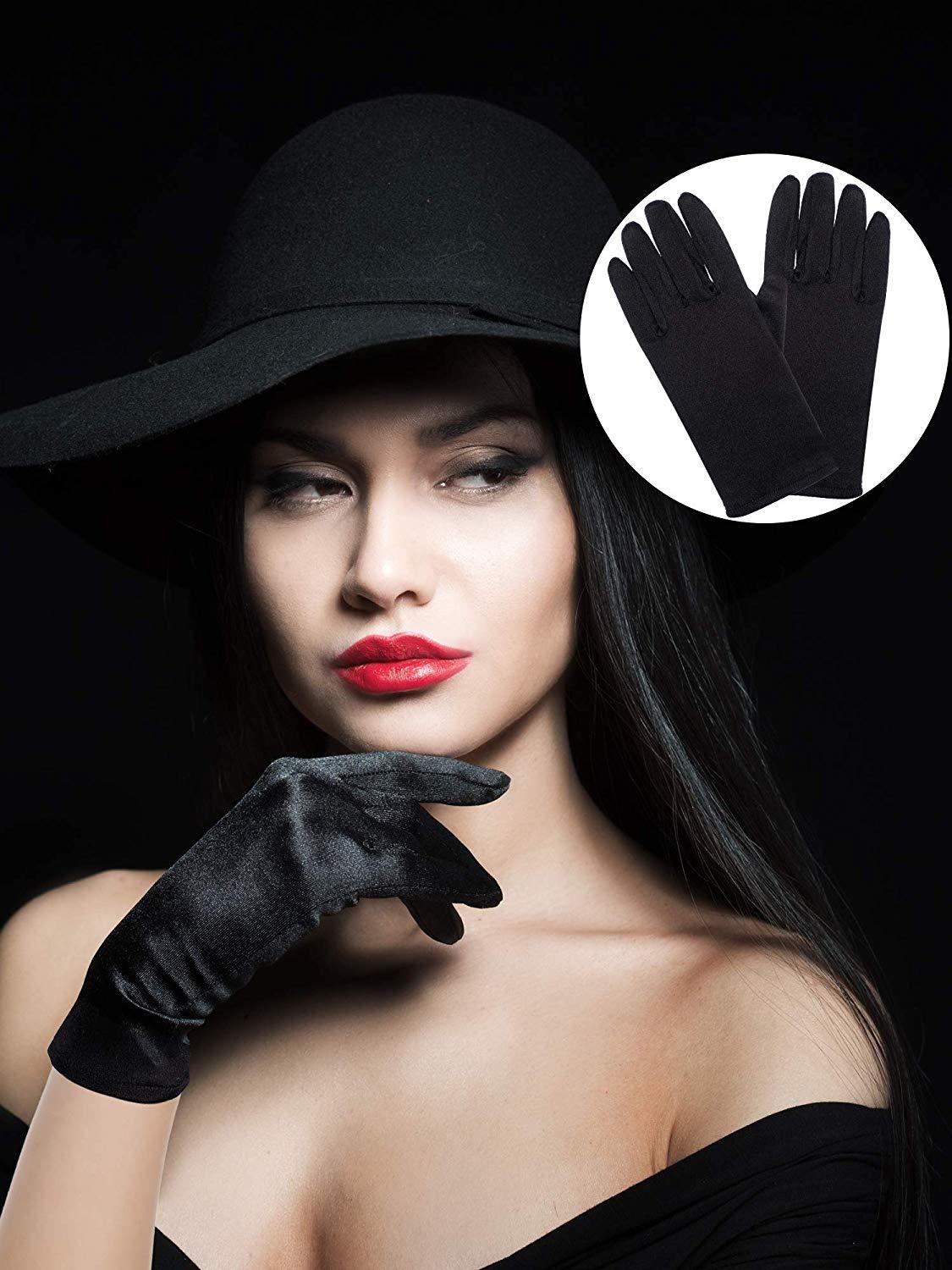 Women Short Wrist Gloves Smooth Satin Party Dress Prom Evening Wedding US SHIP