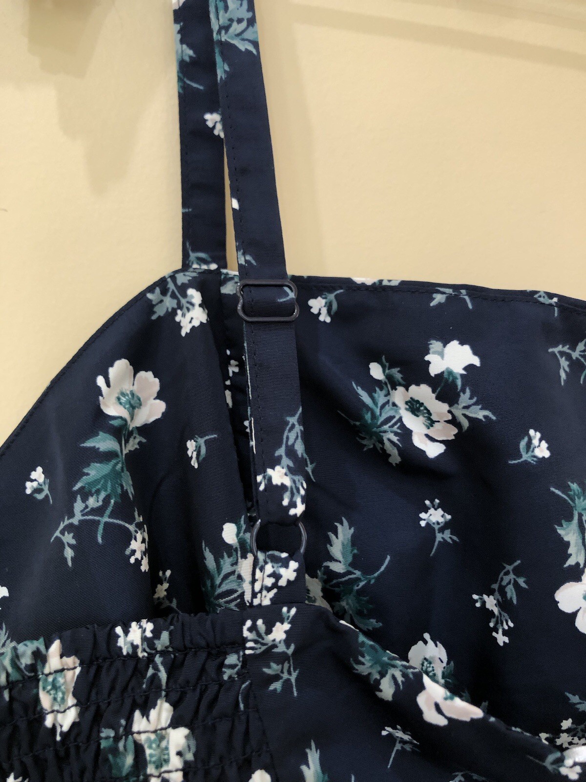 Old Navy Crop Top Cami Bra Navy Blue Beige Flowers Plus Size XXL Women’s