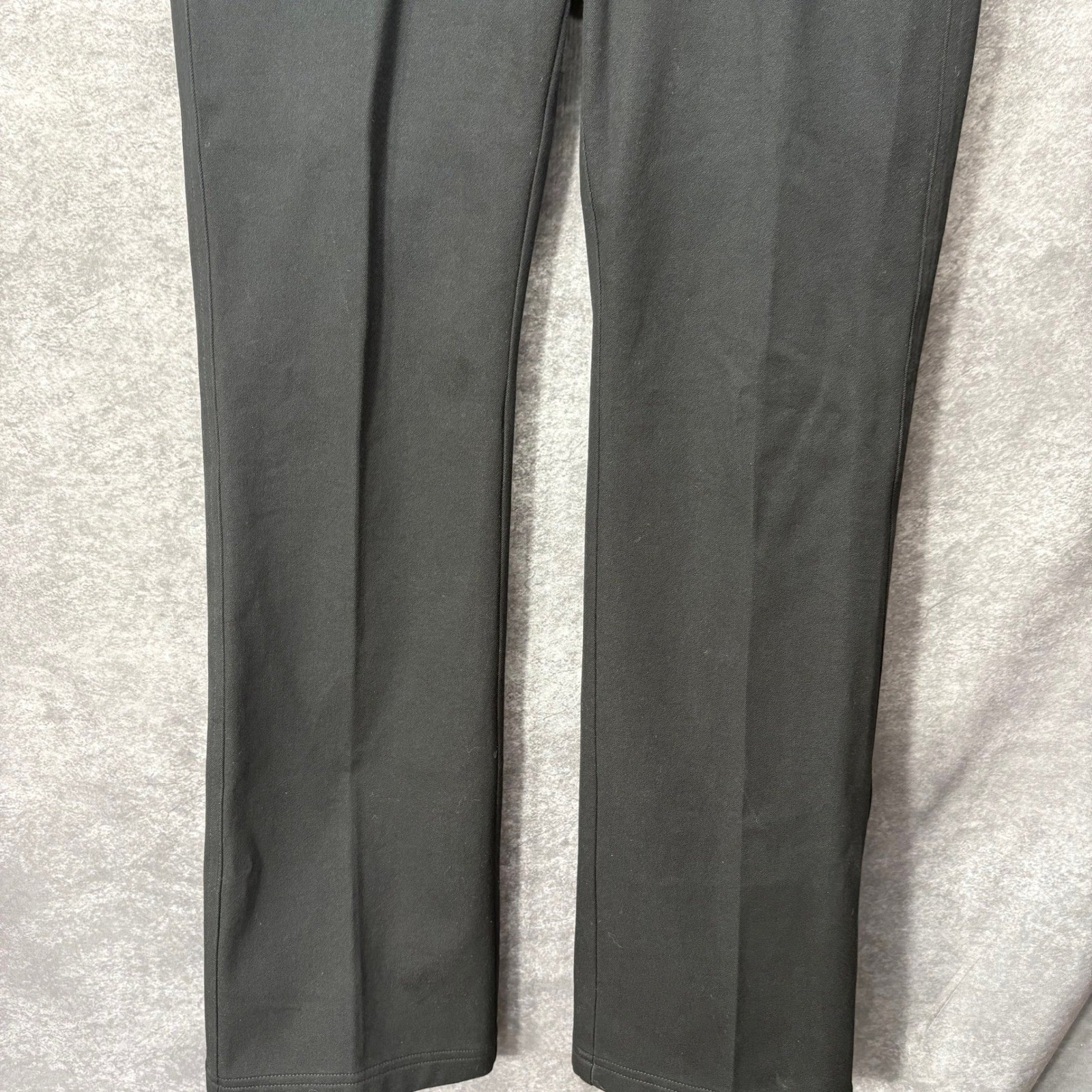 St John Black Bootcut Knit Pants Size 6 Gold Studded Back Pocket Glam Old Money