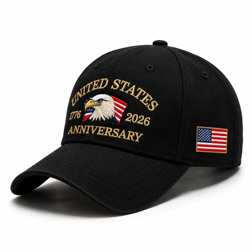 Patriotic USA 250th Anniversary 1776‑2026 Eagle Adjustable Cap