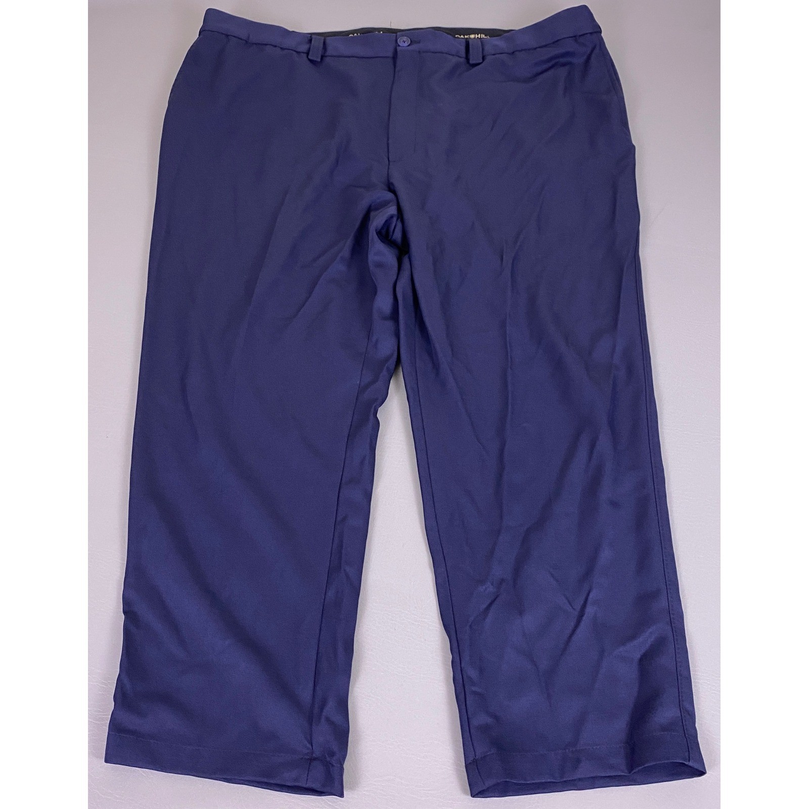 Oak Hill Dress Slacks Men’s 48×28 Big and Tall DXL Navy Blue Flat Front Trousers