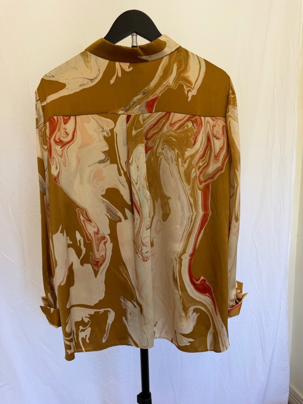 Lafayette 148 New York “Scottie Abstract Print Blouse” | 100% Silk | Size XL