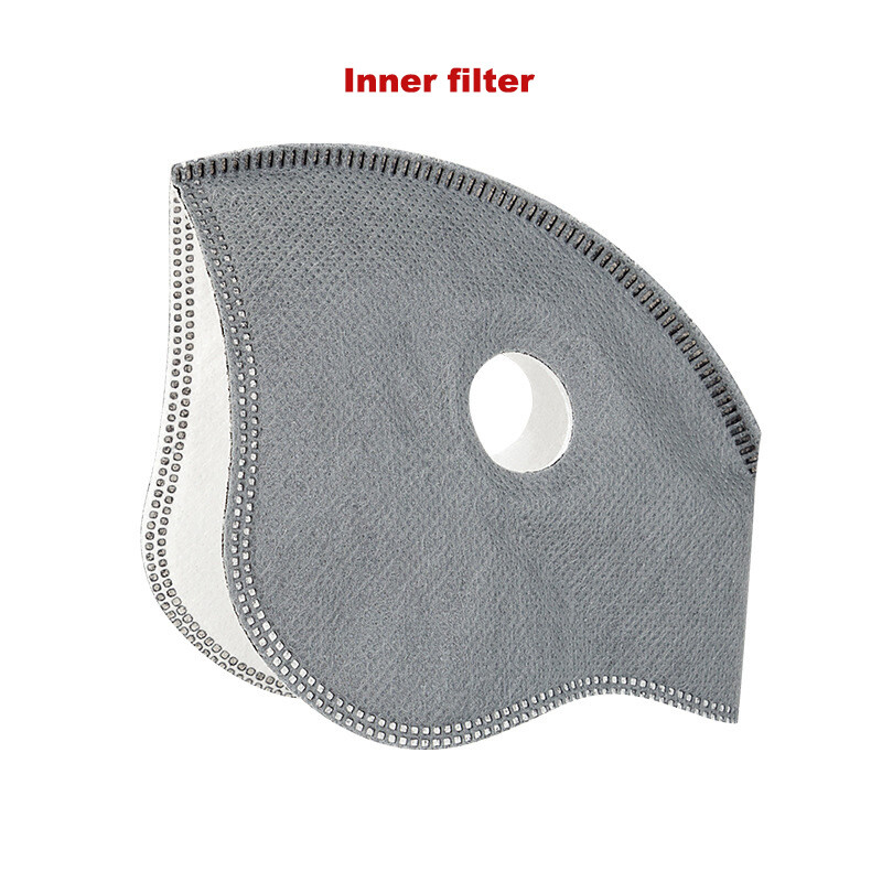 Reusable Face Mask Breathing Valves Sports Cycling Outdoor Active Carbon Filter