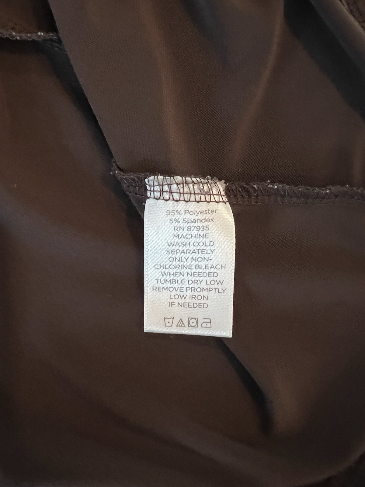 Susan Graver Top 1X Brown Tunic-Liquid Knit- Office Minimalist Stretch Travel