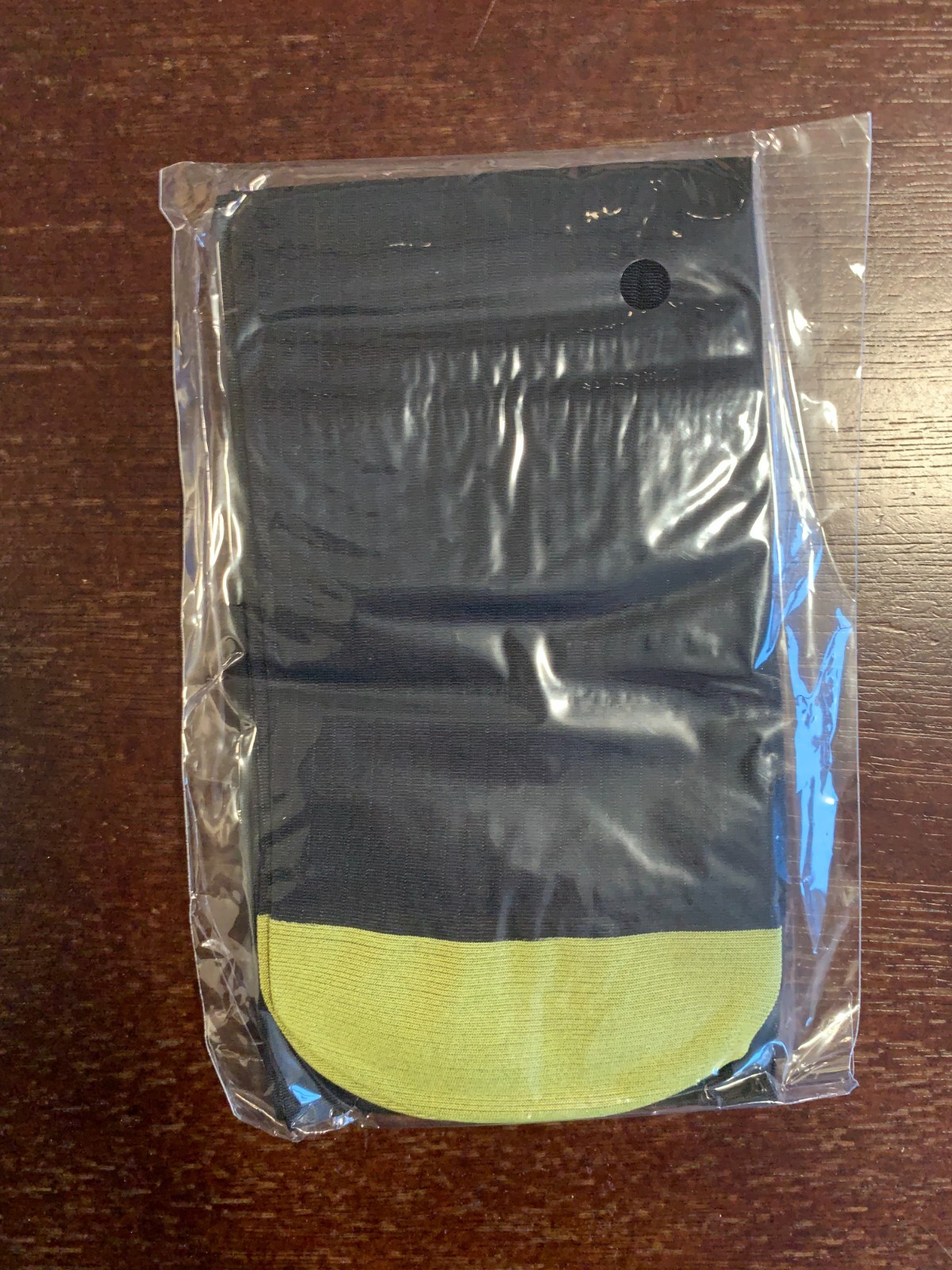 Men’s Ultra-Thin Sheer Socks, Black with Yellow Toes, One Size