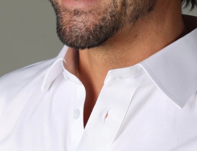 Collars and Co Mens New Dress Collar Performance Polo Shirt White Office Golf