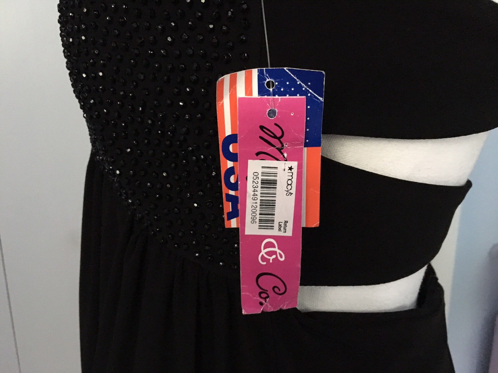 Vintage Black Strapless Cocktail Dress Size 7/8 – Beaded Macy’s Deadstock NWT