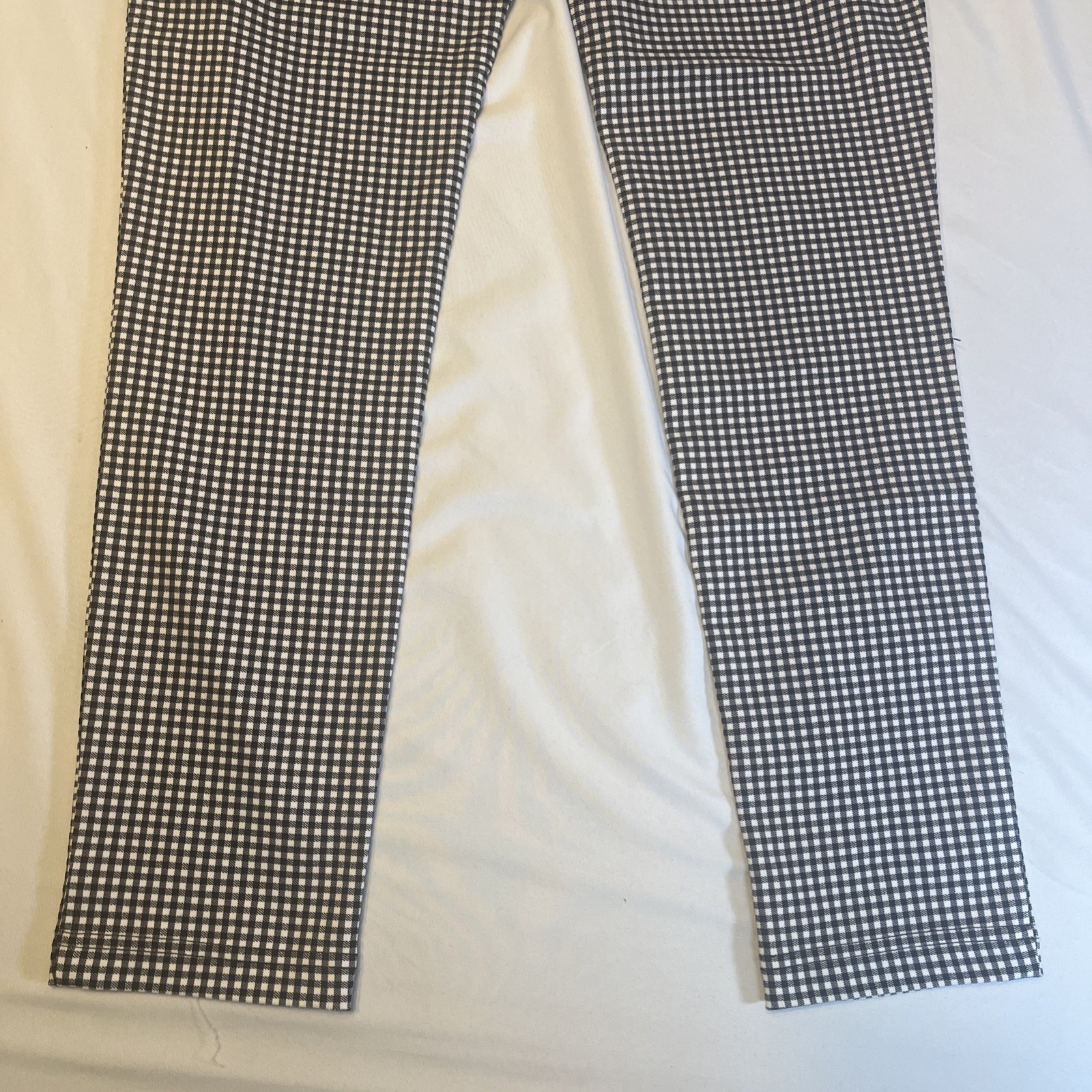 Calvin Klein Womens Pants Size 4 Black White Checker Stretch Career Slim Fit