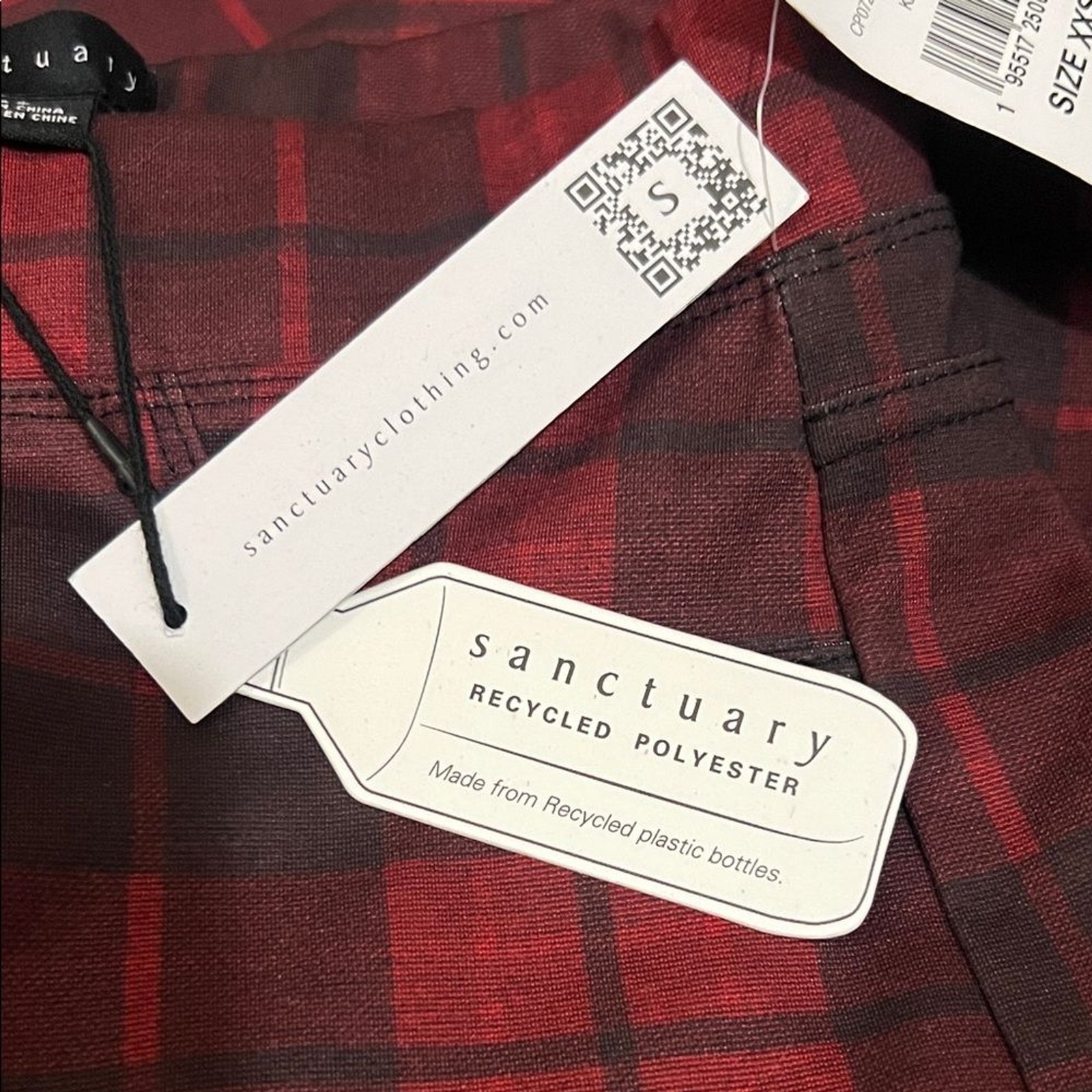 Sanctuary Red and Black Checkered Skinny Pants Size:XXS Retail: $89