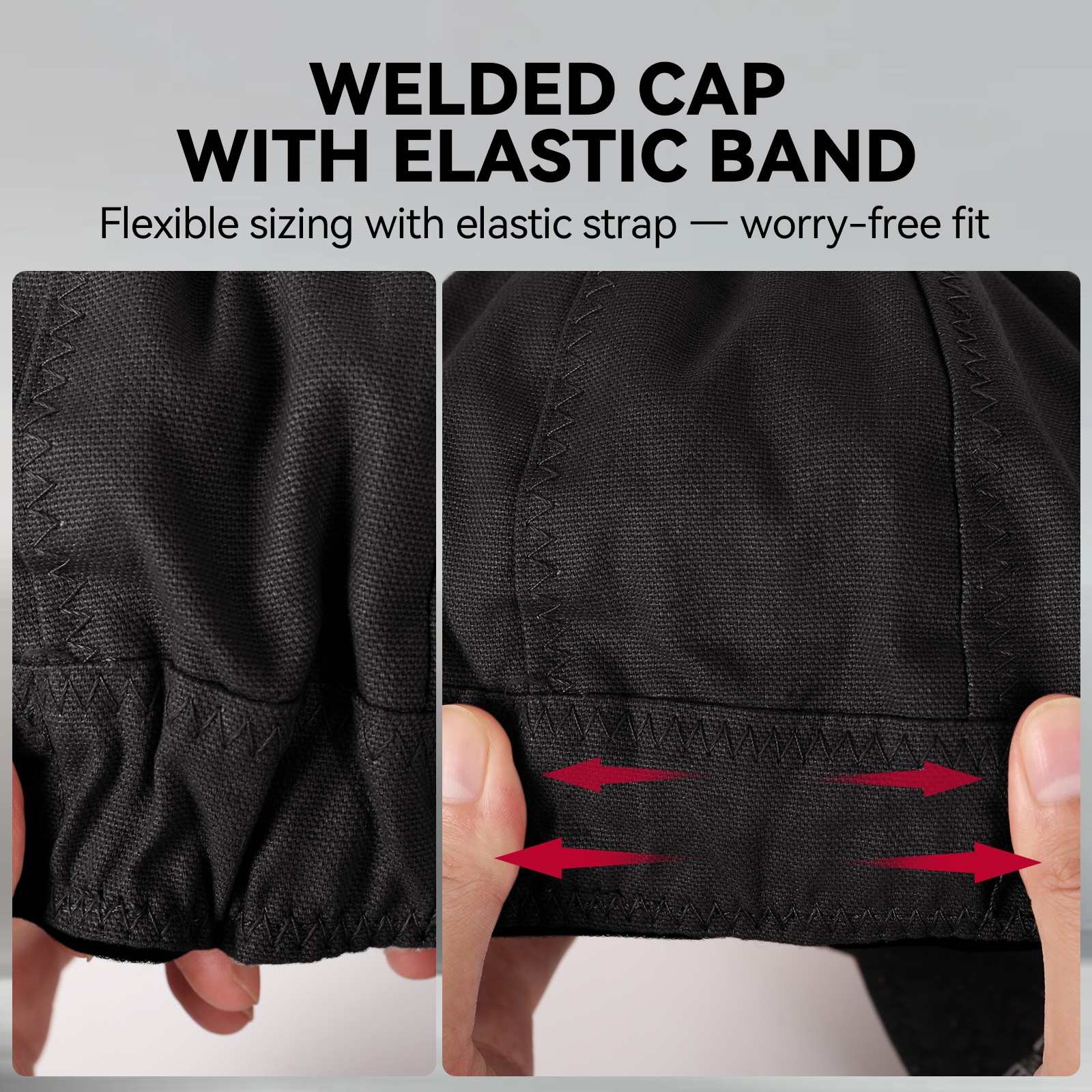 ARCCAPTAIN Welding Cap Reversible Welder Hat with Elastic Retractable Band Black