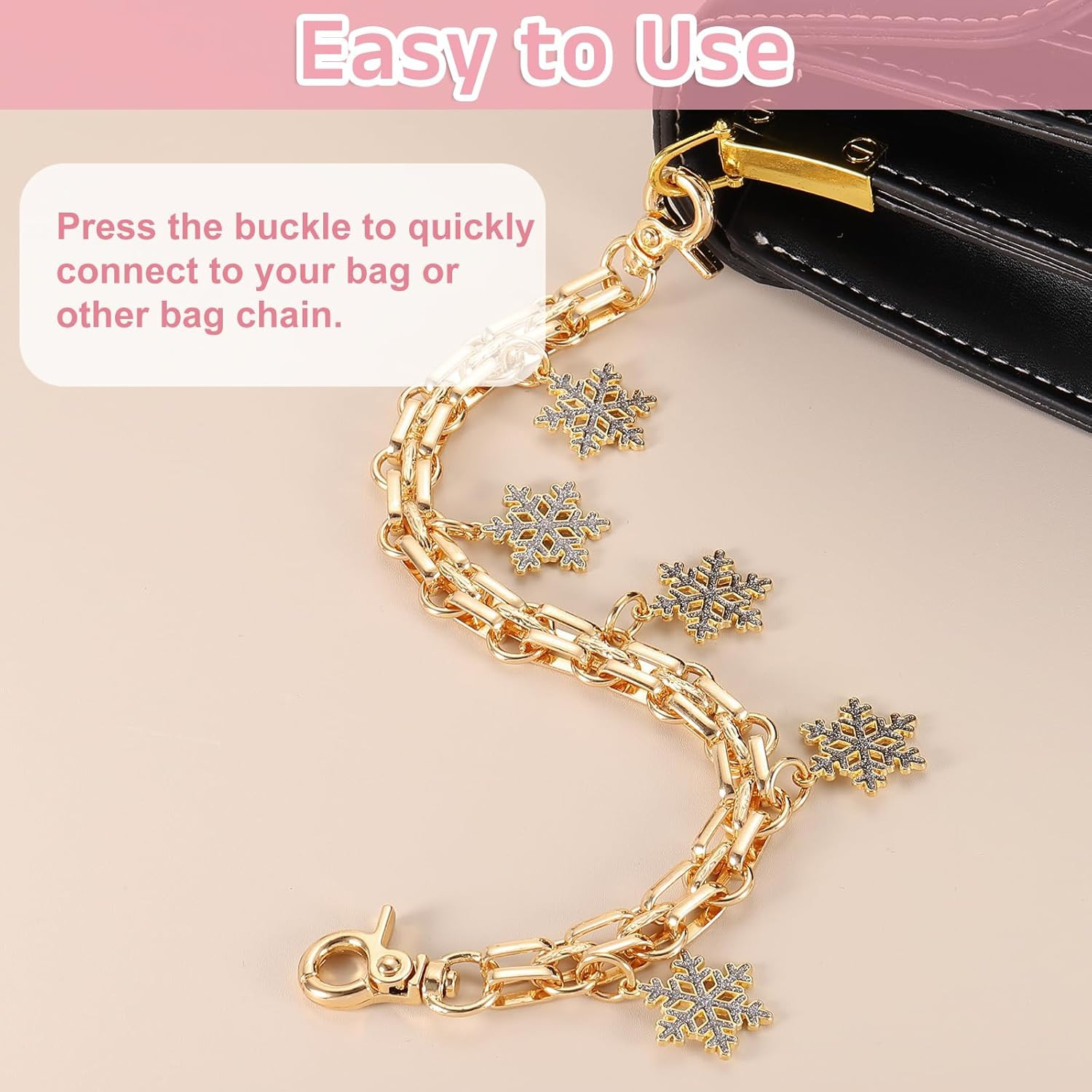 1Pcs 10″ Purse Extender Chain Strap, Bag Accessories Charm for Women Handbags Ha