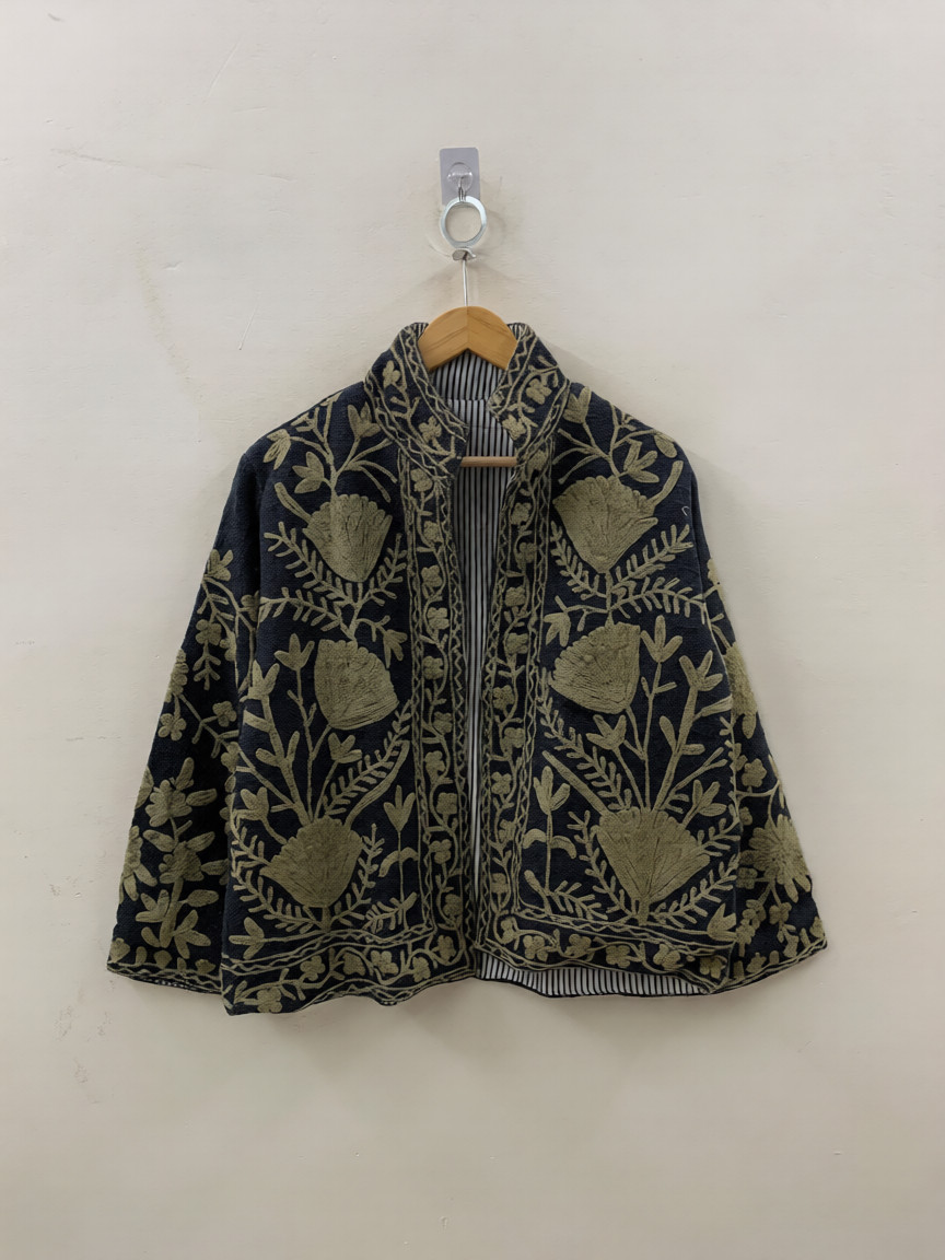 Cotton TNT Hand Embroidery Suzani Throw Jacket~Suzani Short Jacket~For Love Gift