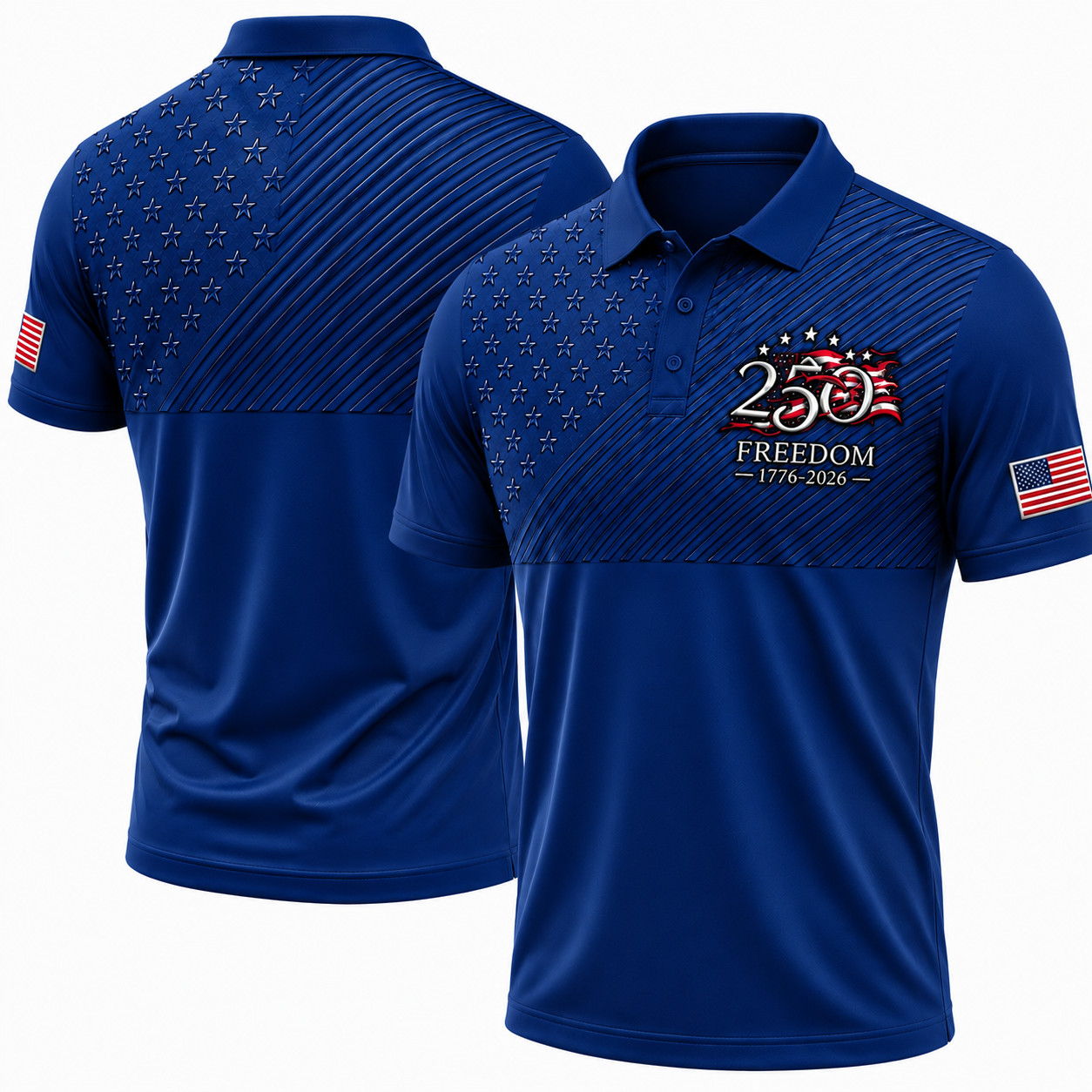 Men’s America 250th Anniversary Print Casual Polo Shirt