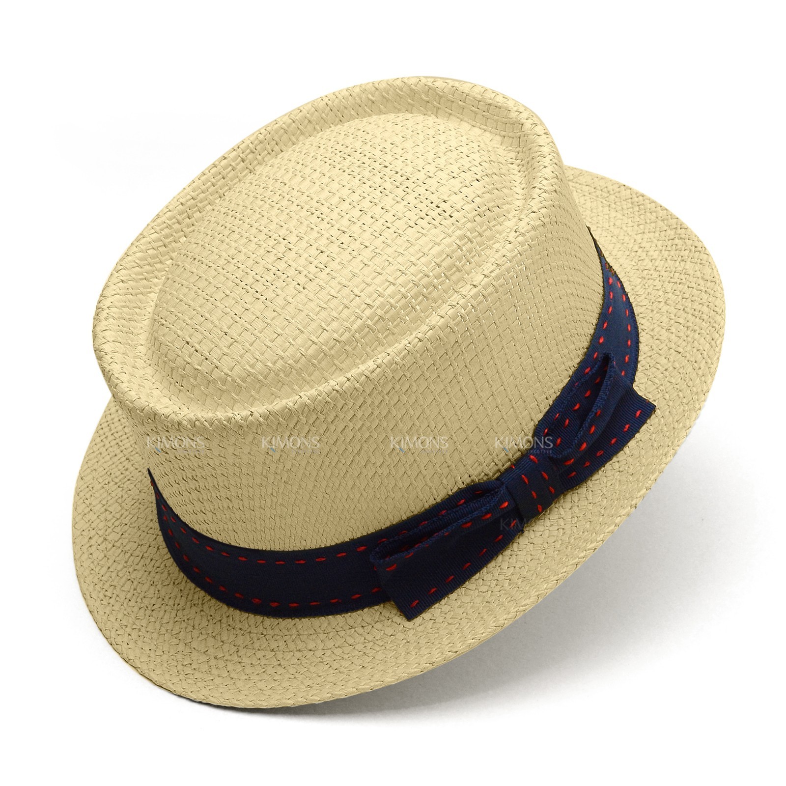 Straw Fedora Pork Pie Panama Derby Hat Summer for Beach Men Short Brim Sun Cap