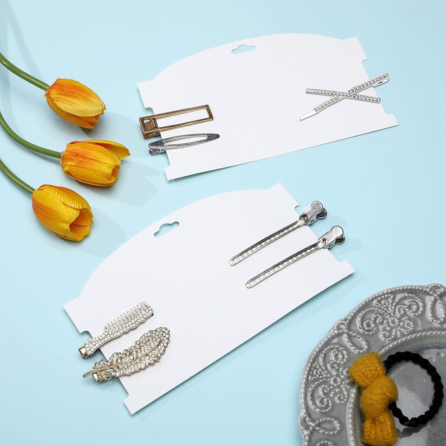 50 Pieces Hair Clip Headband Display Cards 7.8 x 4.8 Inches Hair Bow Claw Clip H