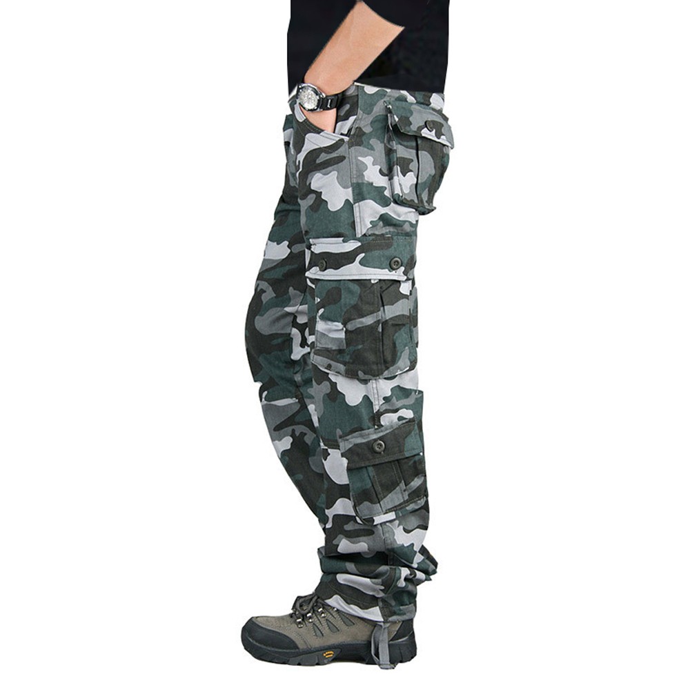 Men’s Army Tactical Combat Cotton Cargo Work Pants Outdoor Hiking Trousers
