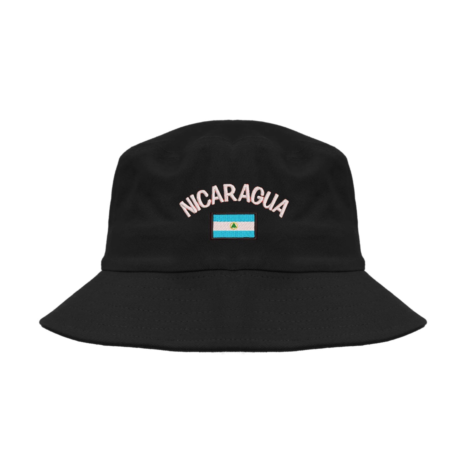 Nicaragua flag embroidered bucket hat, National flag embroidered bucket hat