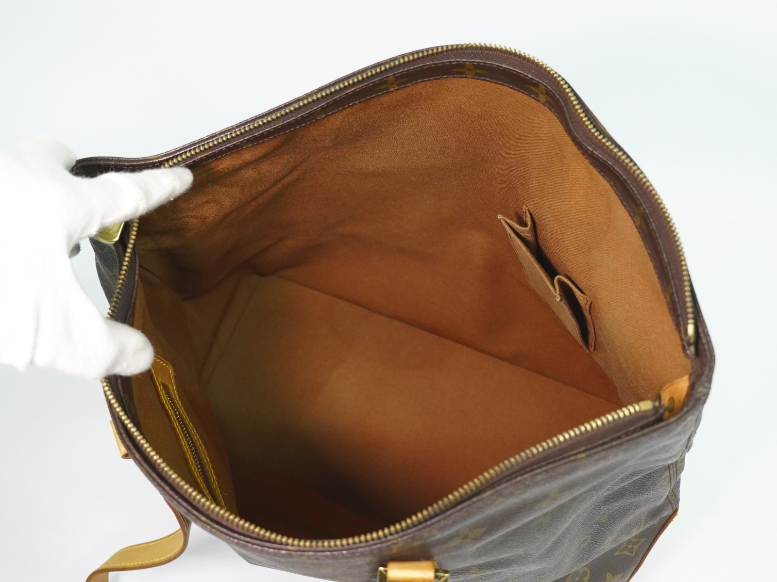 Louis Vuitton Cabas Mezzo M51151 Monogram Canvas Shoulder Tote Bag Brown