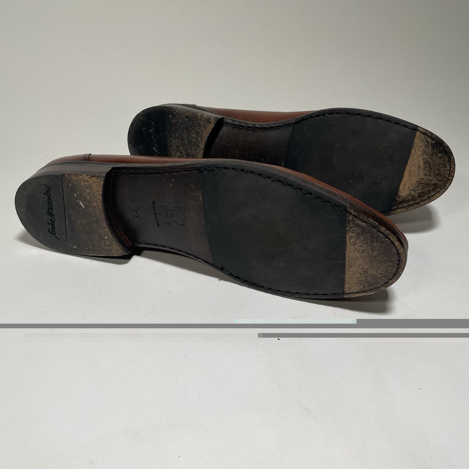 Sandro Moscoloni Men’s Penny Loafers Brown Leather Crocodile Embossed Size 9.5