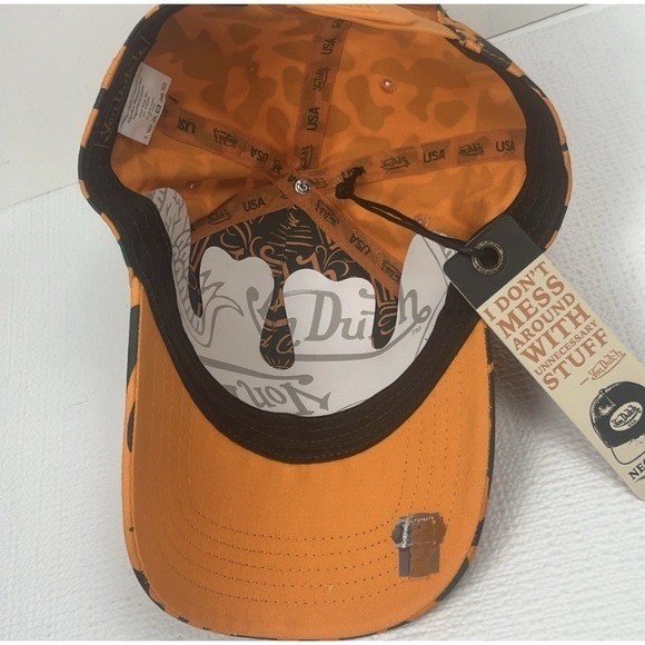 NWT Von Dutch Hat Orange Camo Trucker Embroidered Snapback Cap