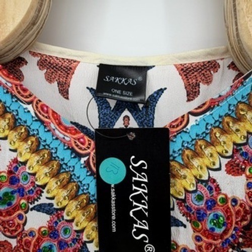 Sakkas Womens Cold Shoulder Poncho Top Boho Embellished Floral One Size 17030