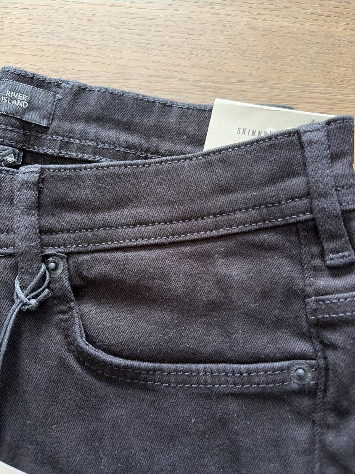 River Island Men’s Skinny Stretch Jeans, Black, Size W28 L30.