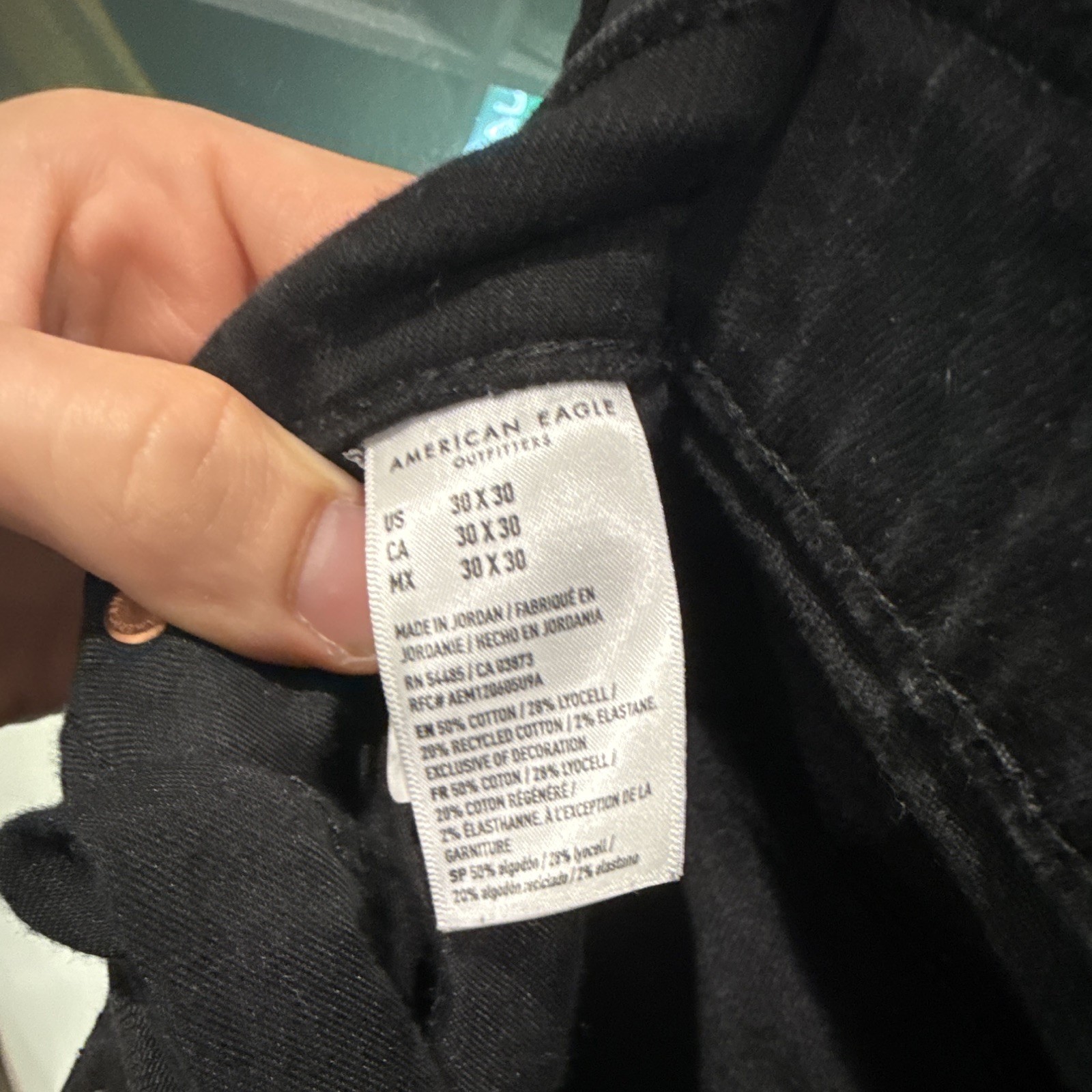 American Eagle Outfitters AirFlex+ Men’s Black Skinny Stretch Distressed Jeans
