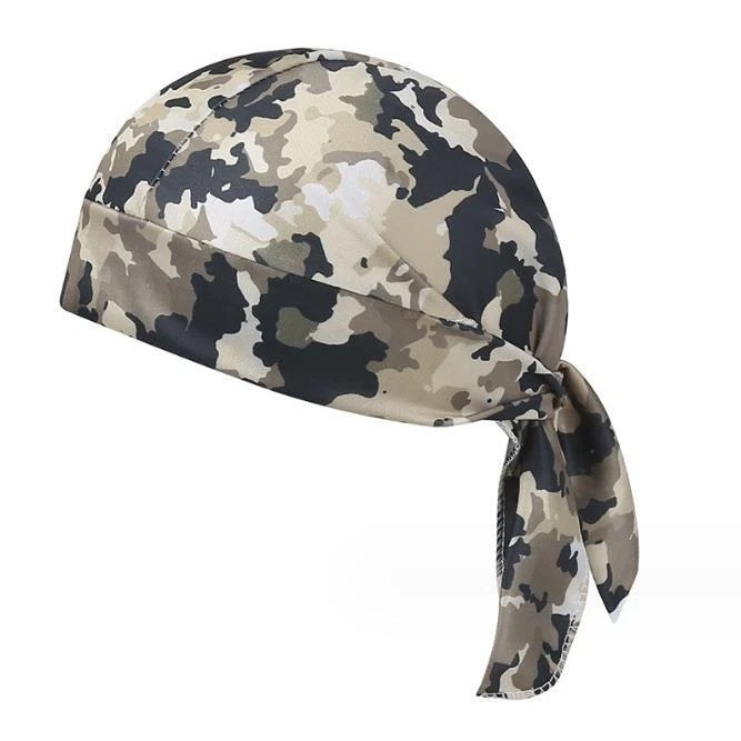 Camouflage Motorcycle Wrap Biker Du Do Black Doo Rag Head Skull Cap Durag
