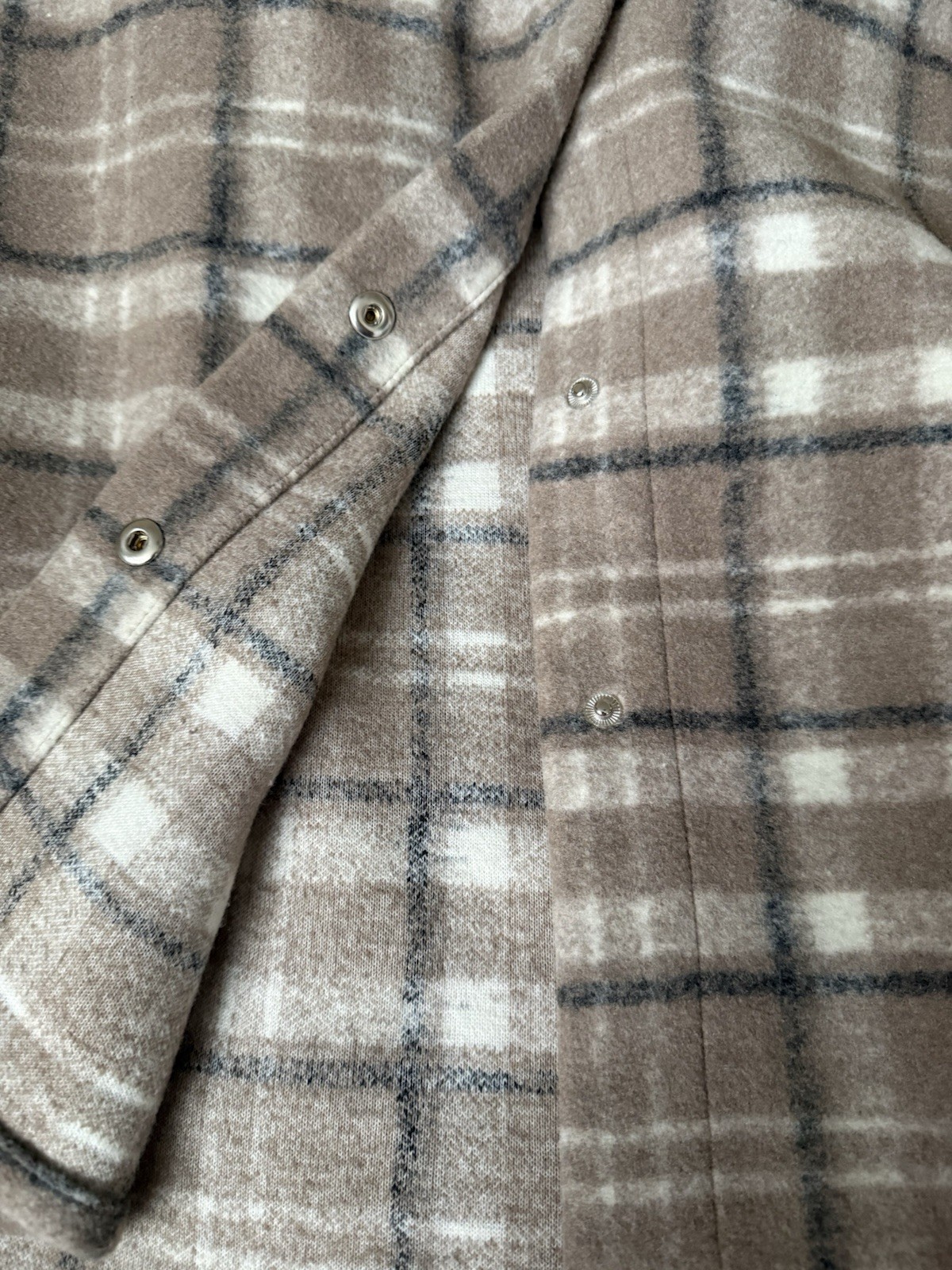 J.Crew Women’s Plaid Fleece Shirt Jacket Shacket Tan Beige Size M New With Tags