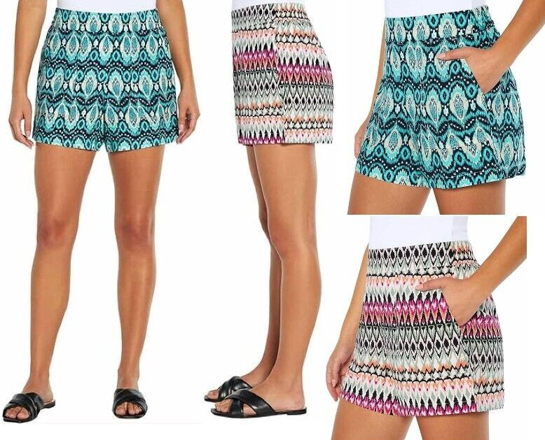 Wildfox Womens Lightweight Relaxed Fit Pull-On Shorts Multicolor Pockets